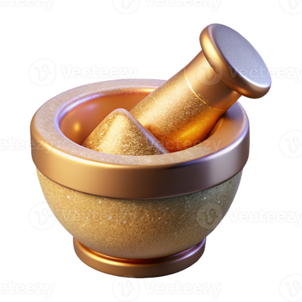 wonderful classic Mortar and Pestle Spice Grinding Tool Isolated for Culinary Design premium png