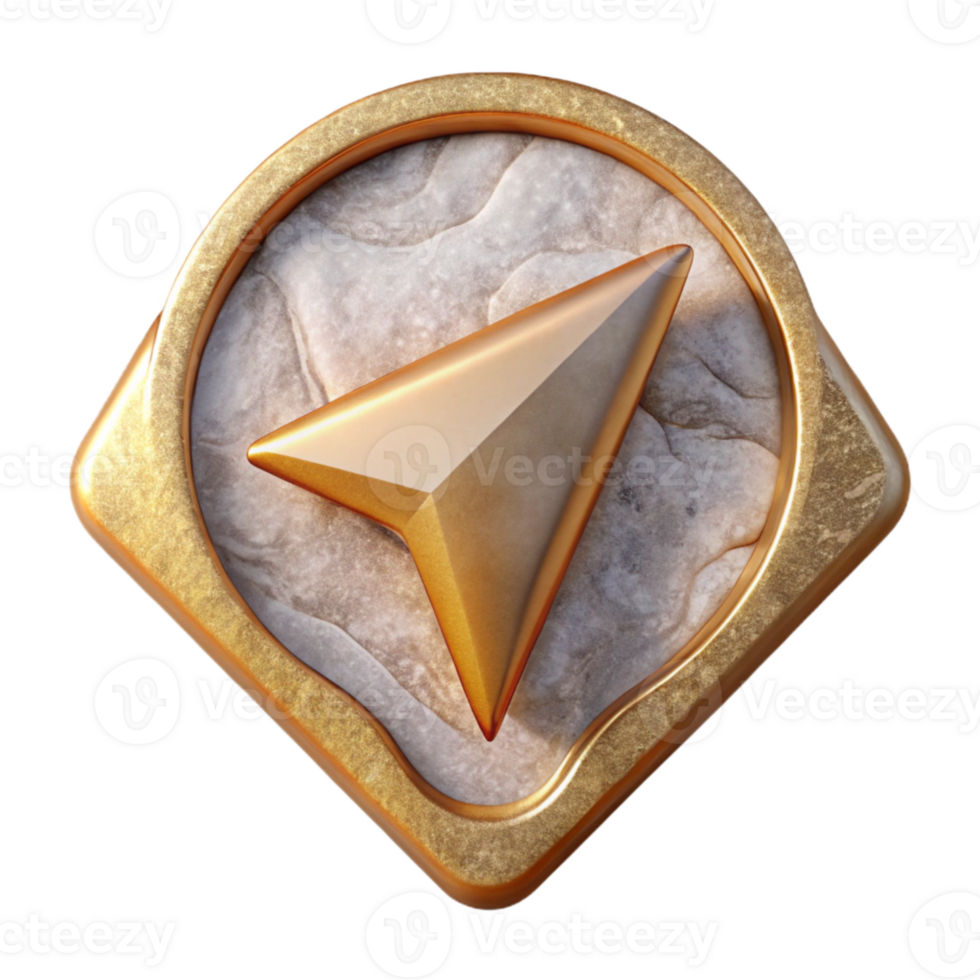 beautiful classic Navigation Arrow Icon Transparent Background for Web Design detailed png