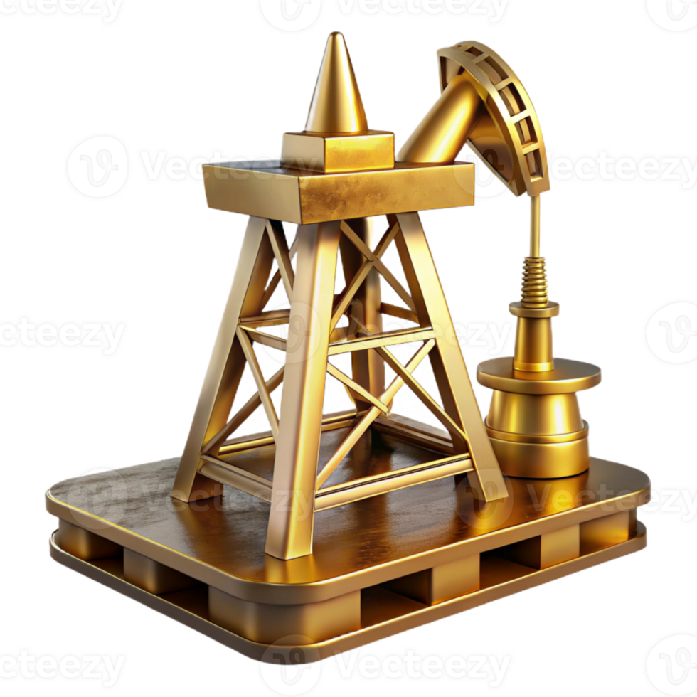 serene abstract Oil Rig Silhouette Isolated Cutout for Offshore Industry original png