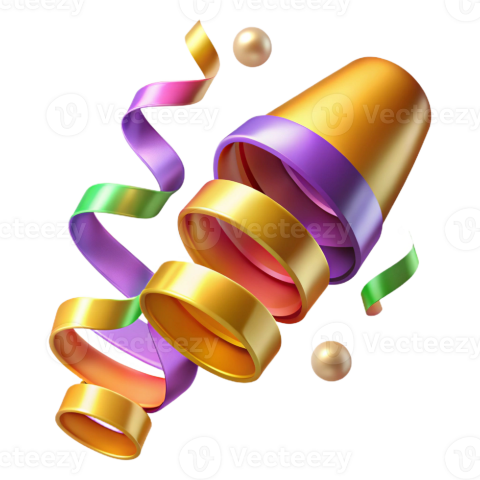 extraordinary traditional Party Streamers Curling Colorful Festive Isolated genuine png