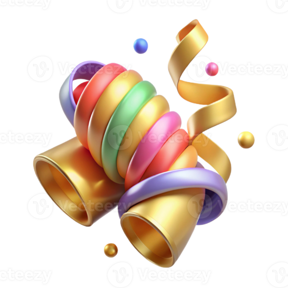 stunning abstract Party Streamers Curling Colorful Festive Isolated high quality png