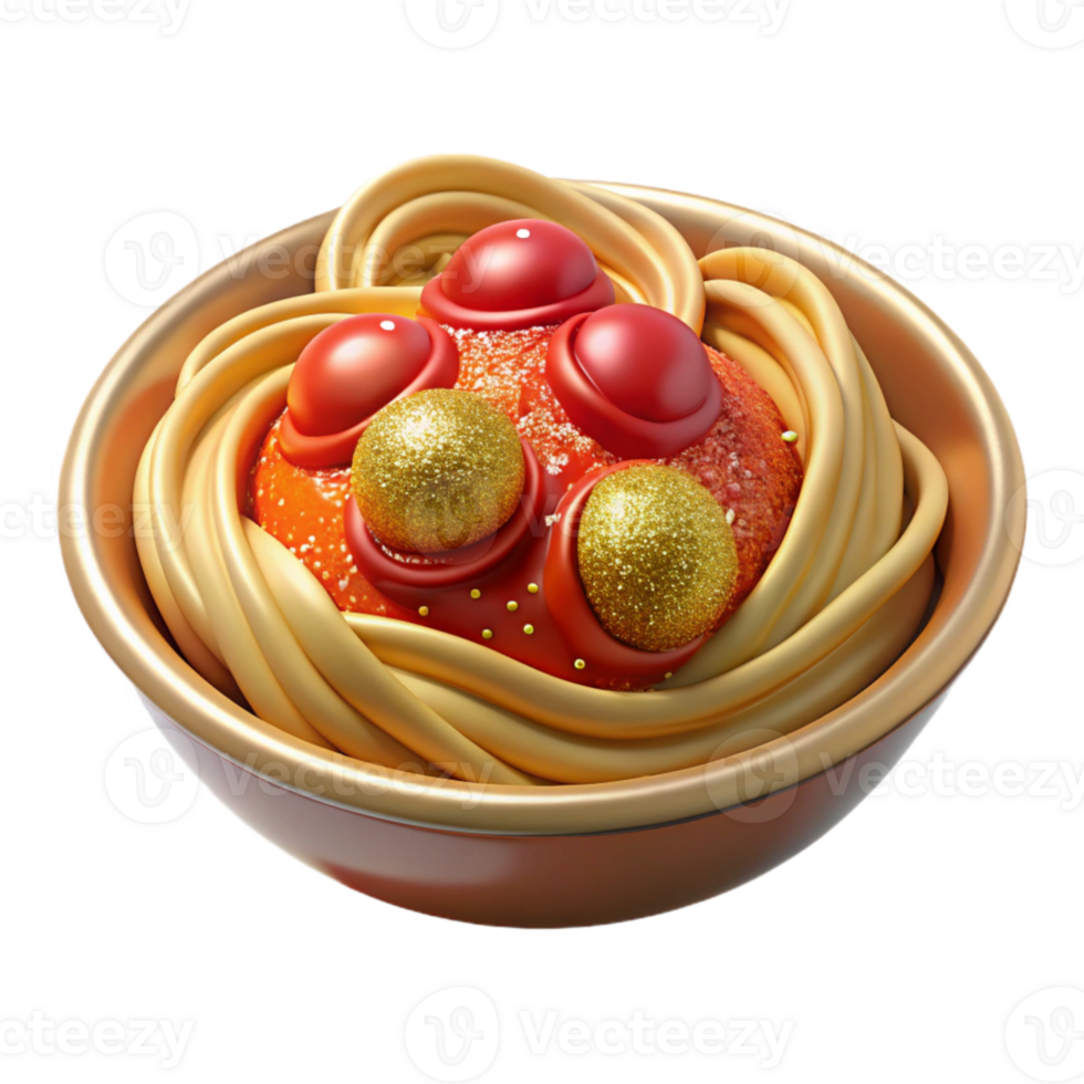 wonderful rustic Pasta Dish with Tomato Sauce Isolated for Italian Restaurant Menus authentic png