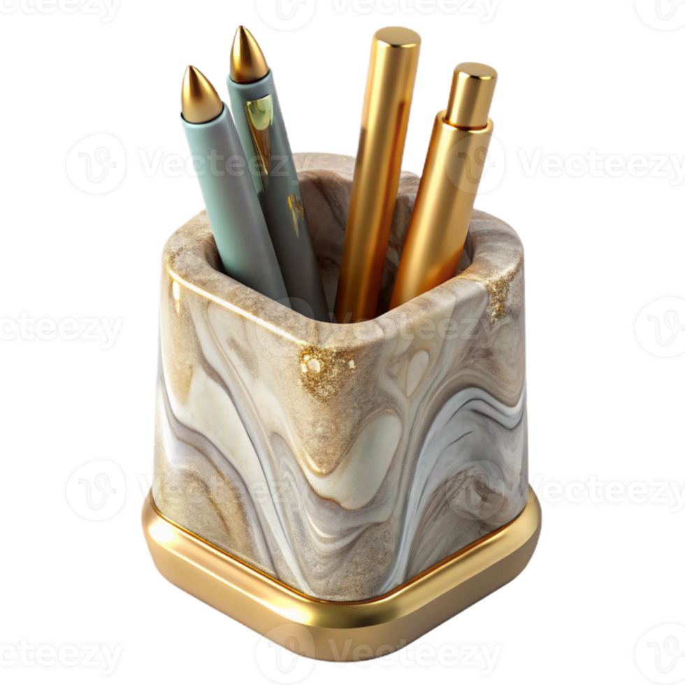 extraordinary rustic Pen Holder Marble Design Elegant Isolated png