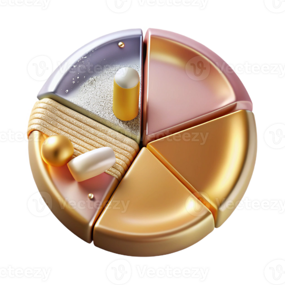 beautiful rustic Pie Chart with Callouts Data Information Transparent for Business Presentations premium png