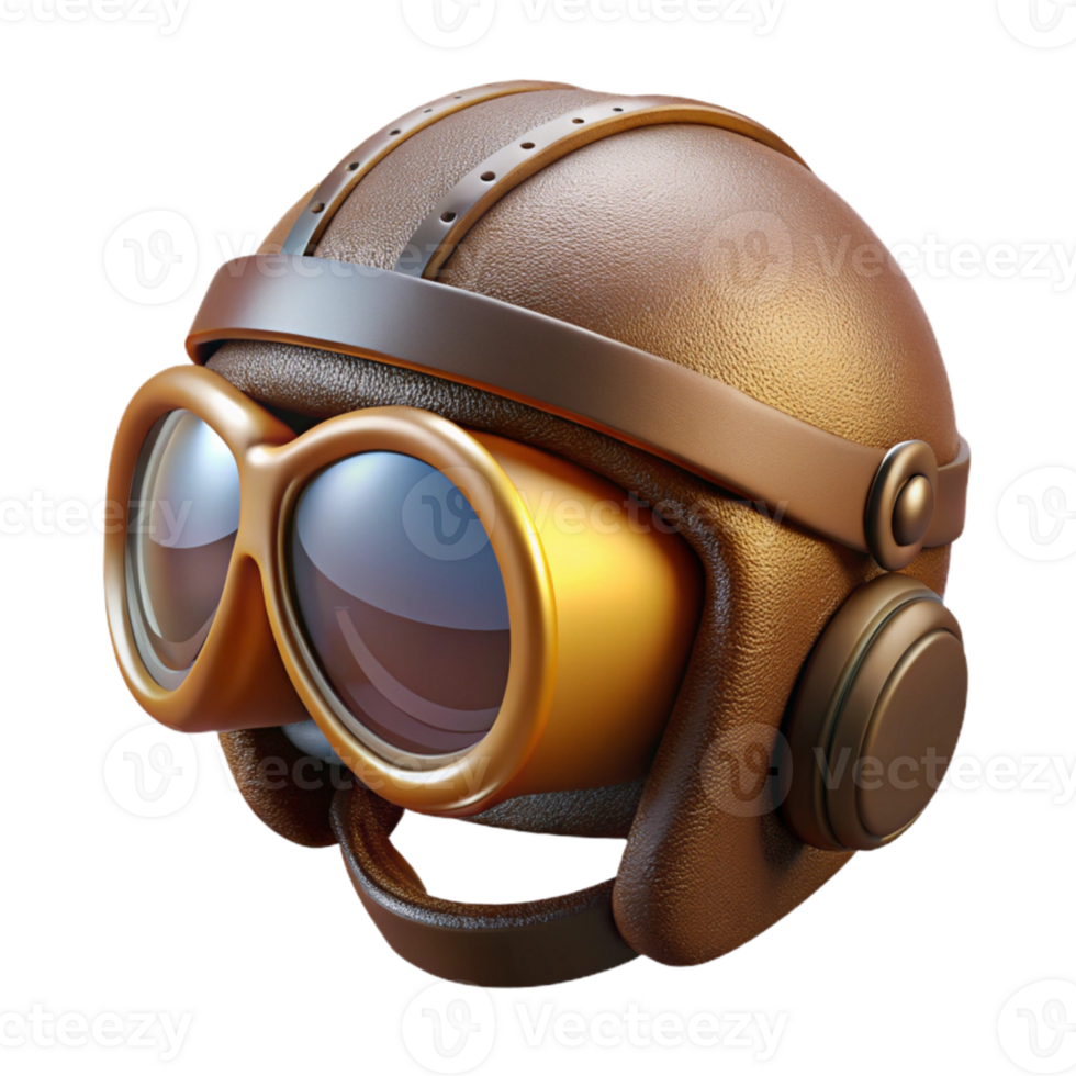 vibrant traditional Pilot Goggles and Helmet Isolated for Aviation Apparel premium png