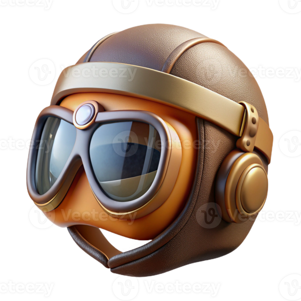 elegant classic Pilot Goggles and Helmet Isolated for Aviation Apparel genuine png