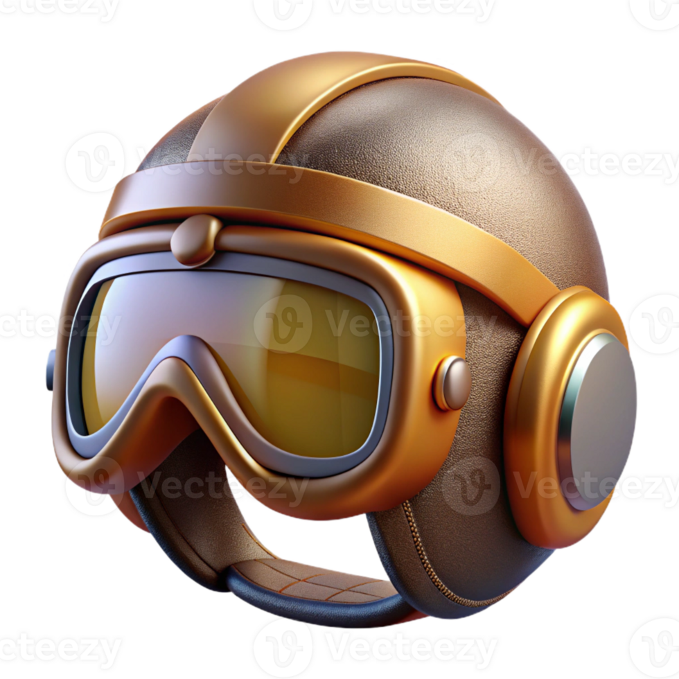 wonderful creative Pilot Goggles and Helmet Isolated for Aviation Apparel detailed png