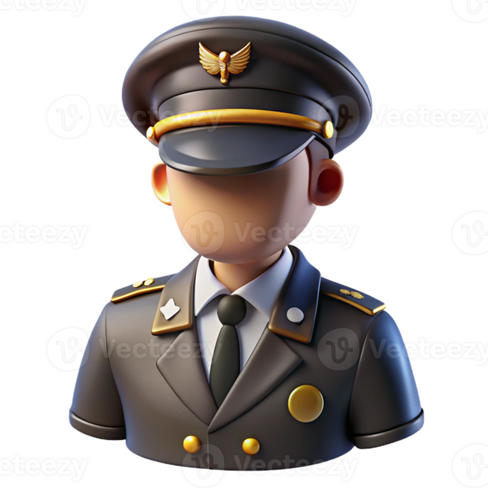 beautiful minimalist Pilot Uniform with Cap Cutout for Aviation Professionals genuine png
