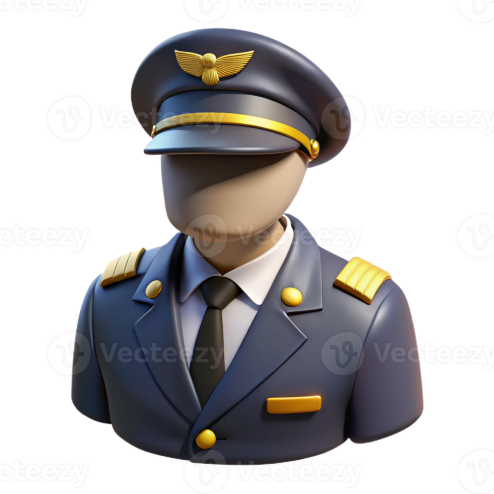 beautiful modern Pilot Uniform with Cap Cutout for Aviation Professionals professional png
