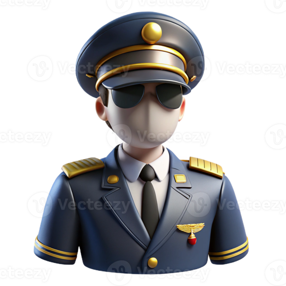 elegant traditional Pilot Uniform with Cap Cutout for Aviation Professionals high quality png