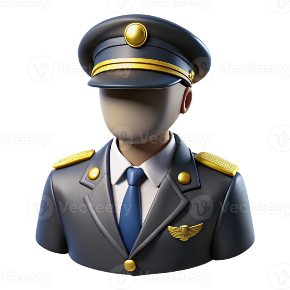 beautiful vintage Pilot Uniform with Cap Cutout for Aviation Professionals premium png