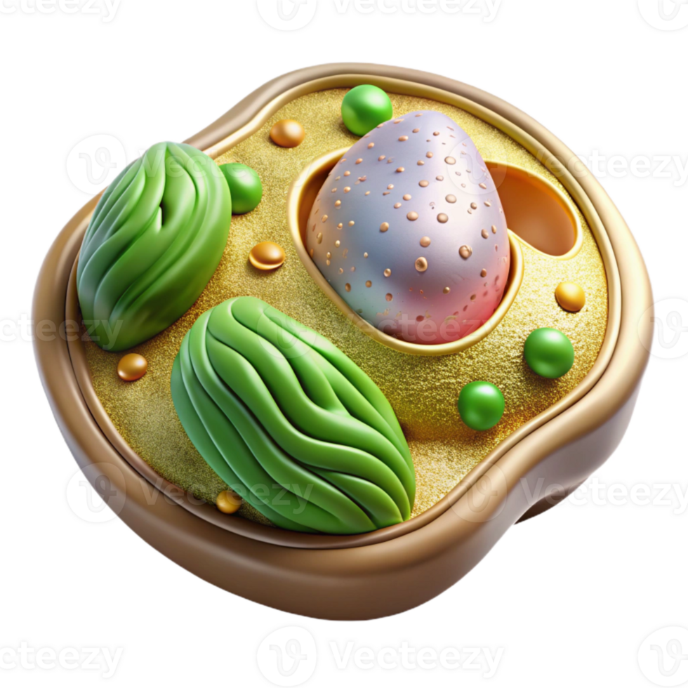 beautiful abstract Plant Cell Biology Diagram Cutout for Botany Studies premium png