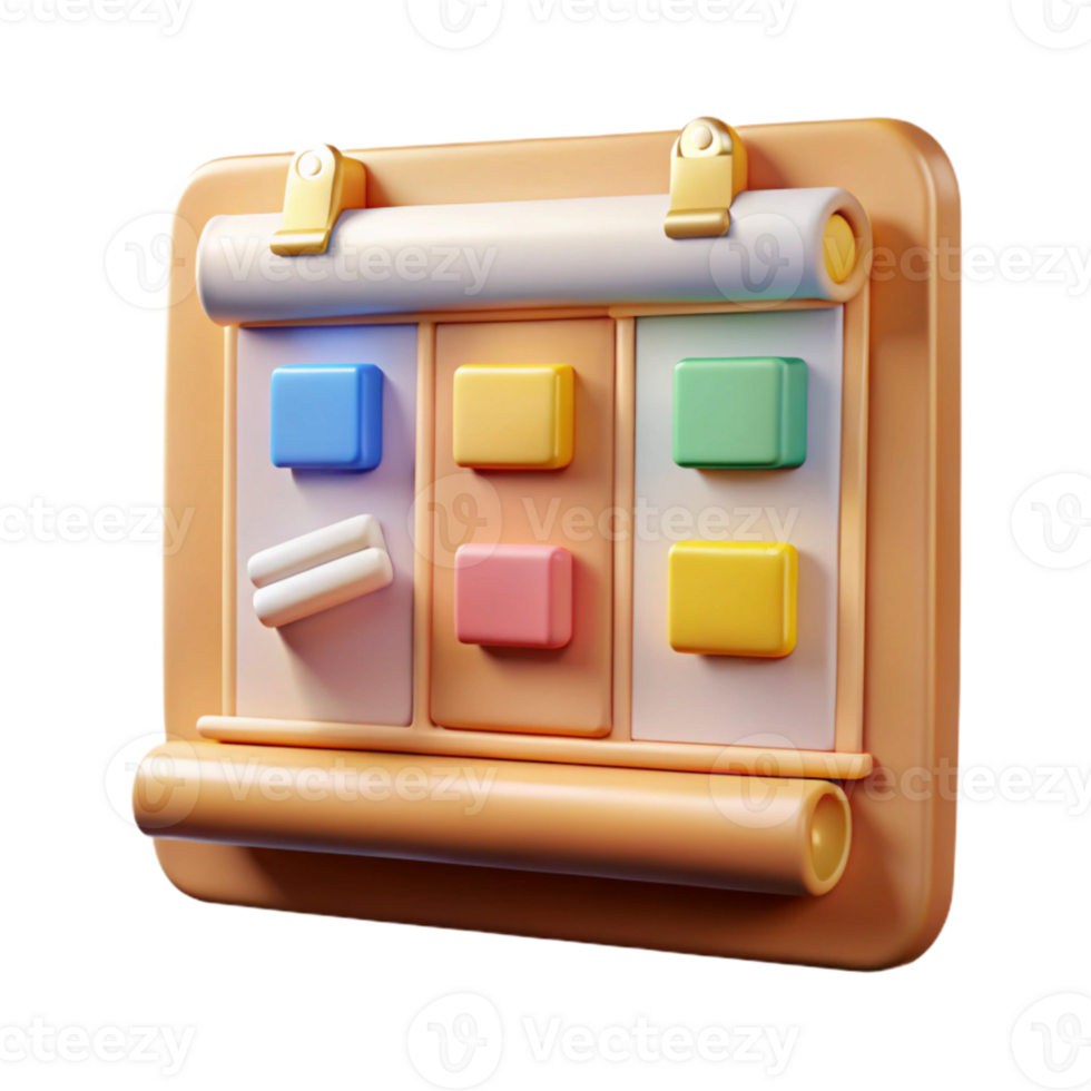 vibrant modern Project Management Kanban Board Cutout for Planning authentic png