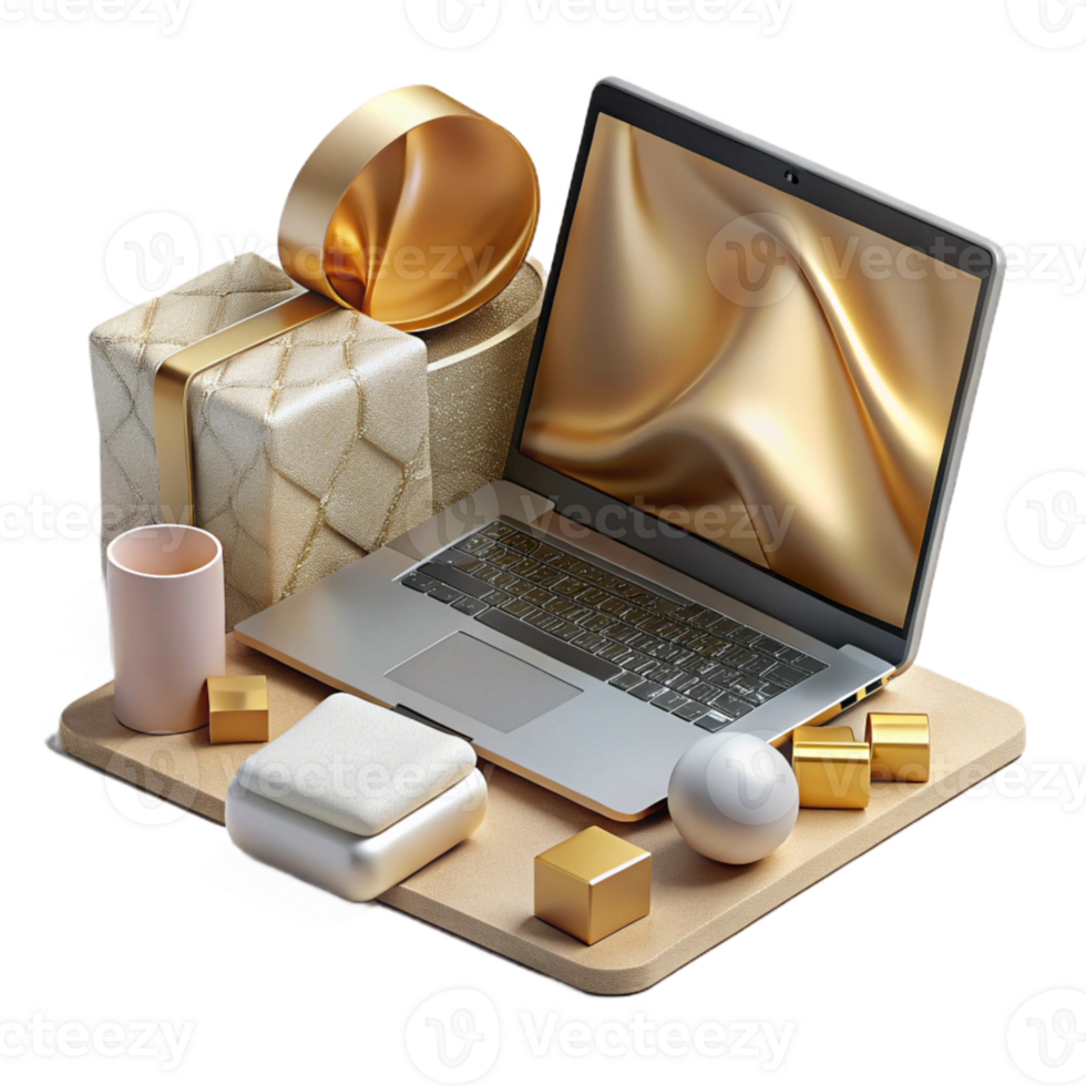 stunning vintage Professional Corporate Identity Mockup on Laptop Transparent high resolution png