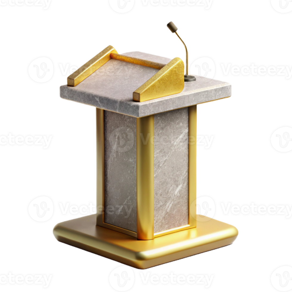 vibrant contemporary Public Speaking Podium Presentation Stand Event Isolated for Presentations high resolution png