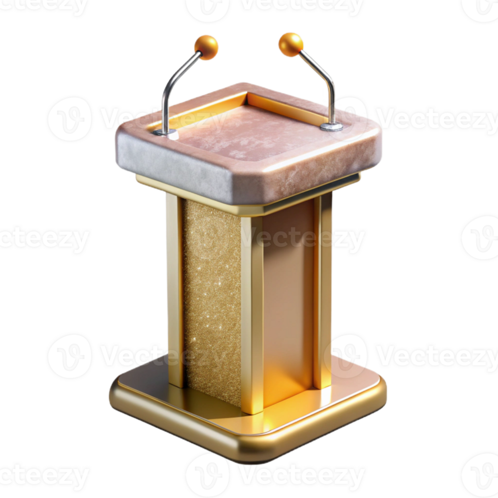 impressive traditional Public Speaking Podium Presentation Stand Event Isolated for Presentations detailed png