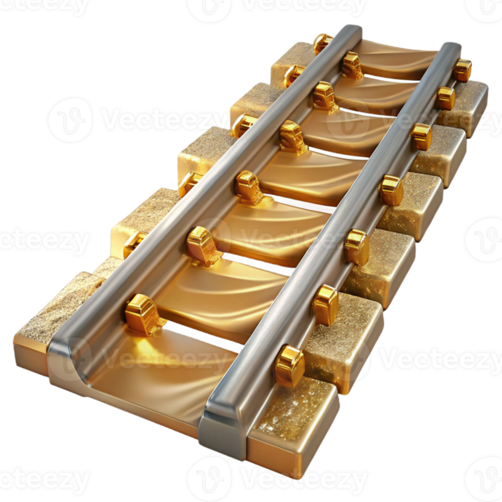 impressive creative Railway Tracks Steel gold Transport Transparent authentic png