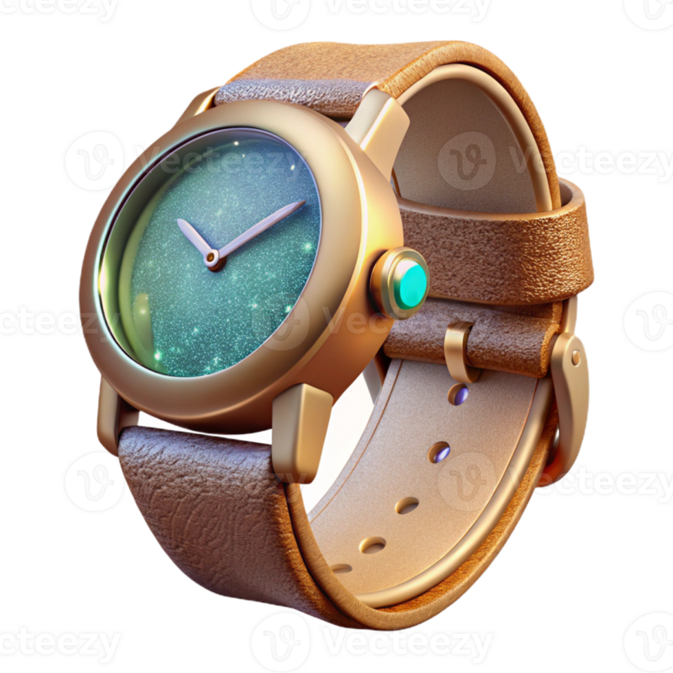 elegant abstract Realistic Watch Mockup Leather Strap Isolated high resolution png