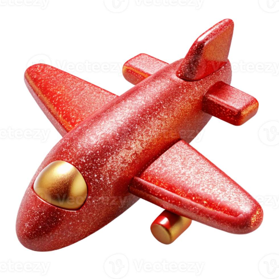 impressive minimalist Red Airplane Toy Cutout for Children's Illustrations high resolution png