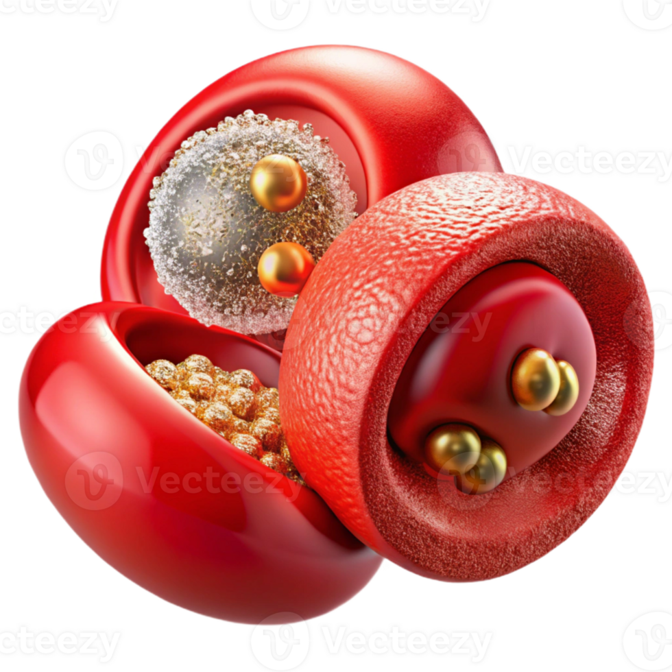 beautiful abstract Red Blood Cells Microscopic View Transparent Biology high quality png