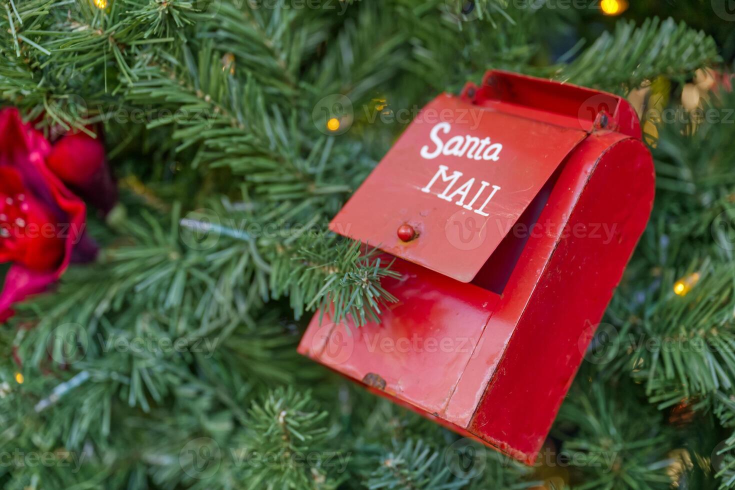 Santa Mailbox on a Christmas Tree photo