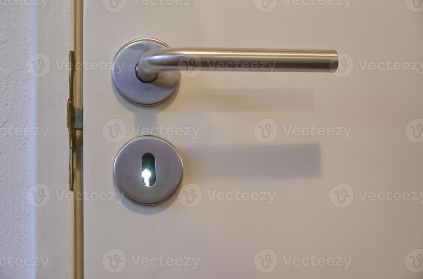 Modern Door Handle and Keyhole Close-Up photo