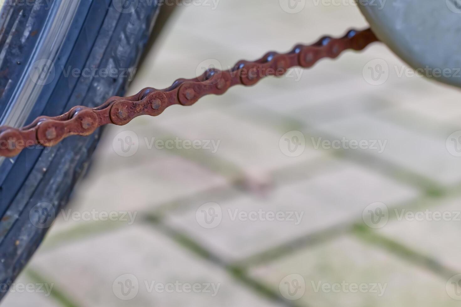 Rusty Bicycle Chain Close-Up photo