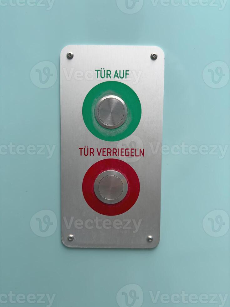Control Panel with Door Open and Lock Buttons photo