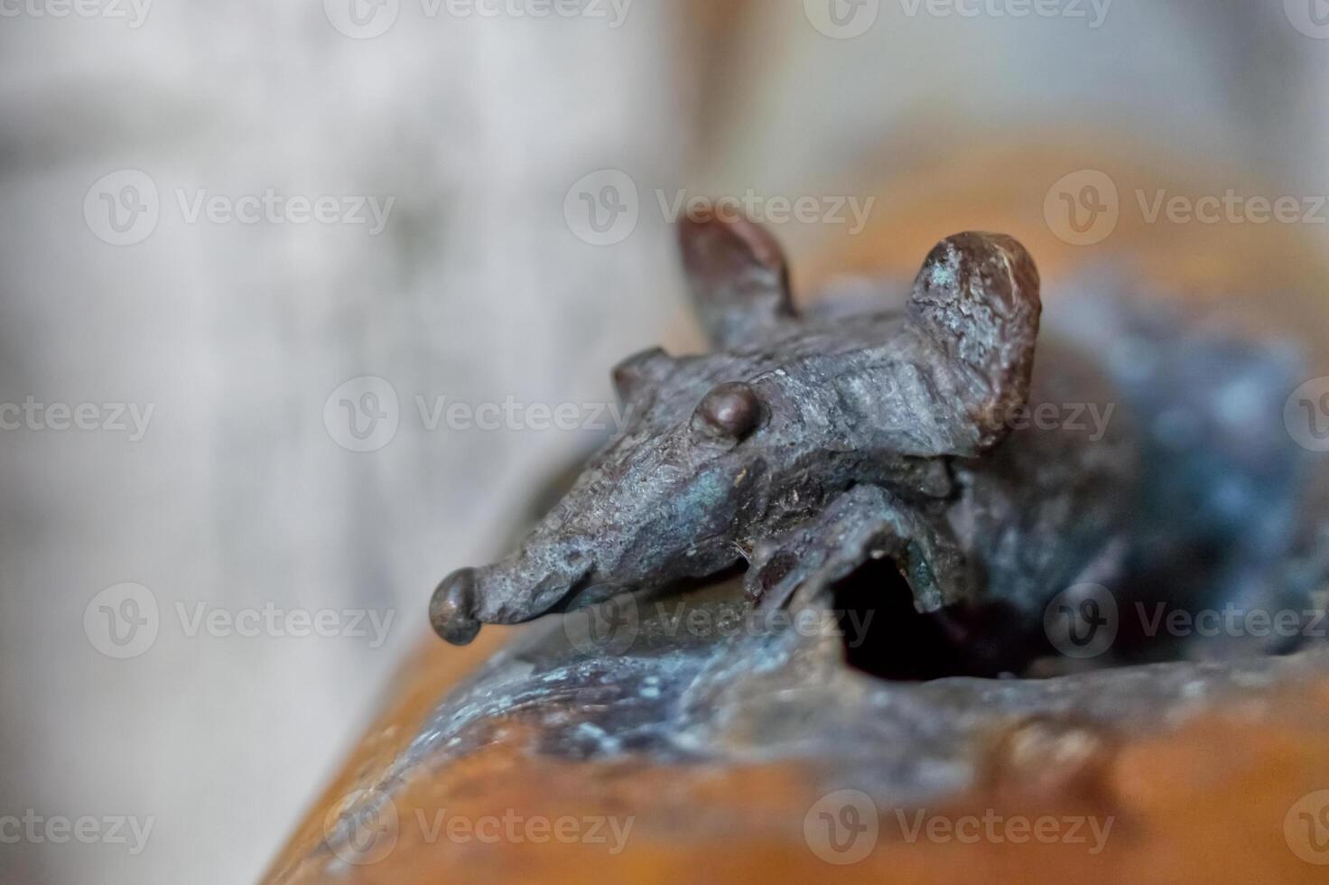 Bronze Mouse Sculpture Close-Up photo