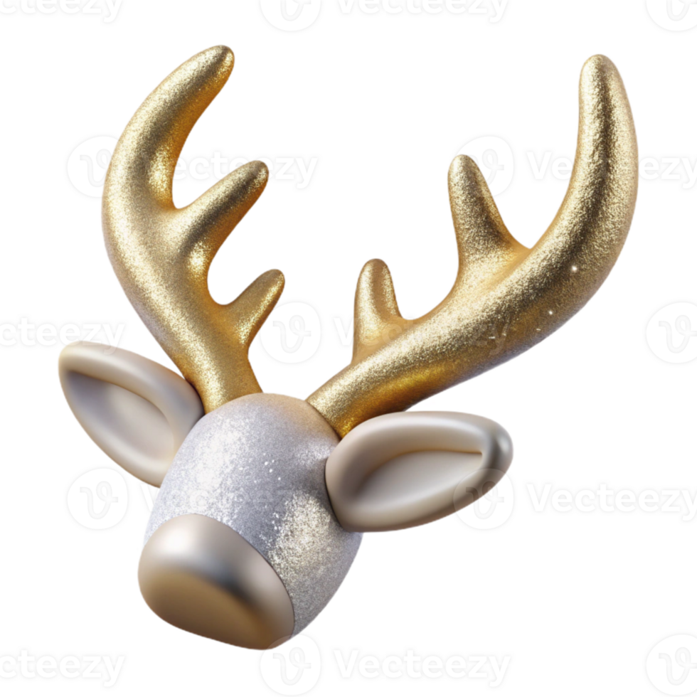 wonderful contemporary Reindeer Antler Single Holiday Element Isolated high resolution png