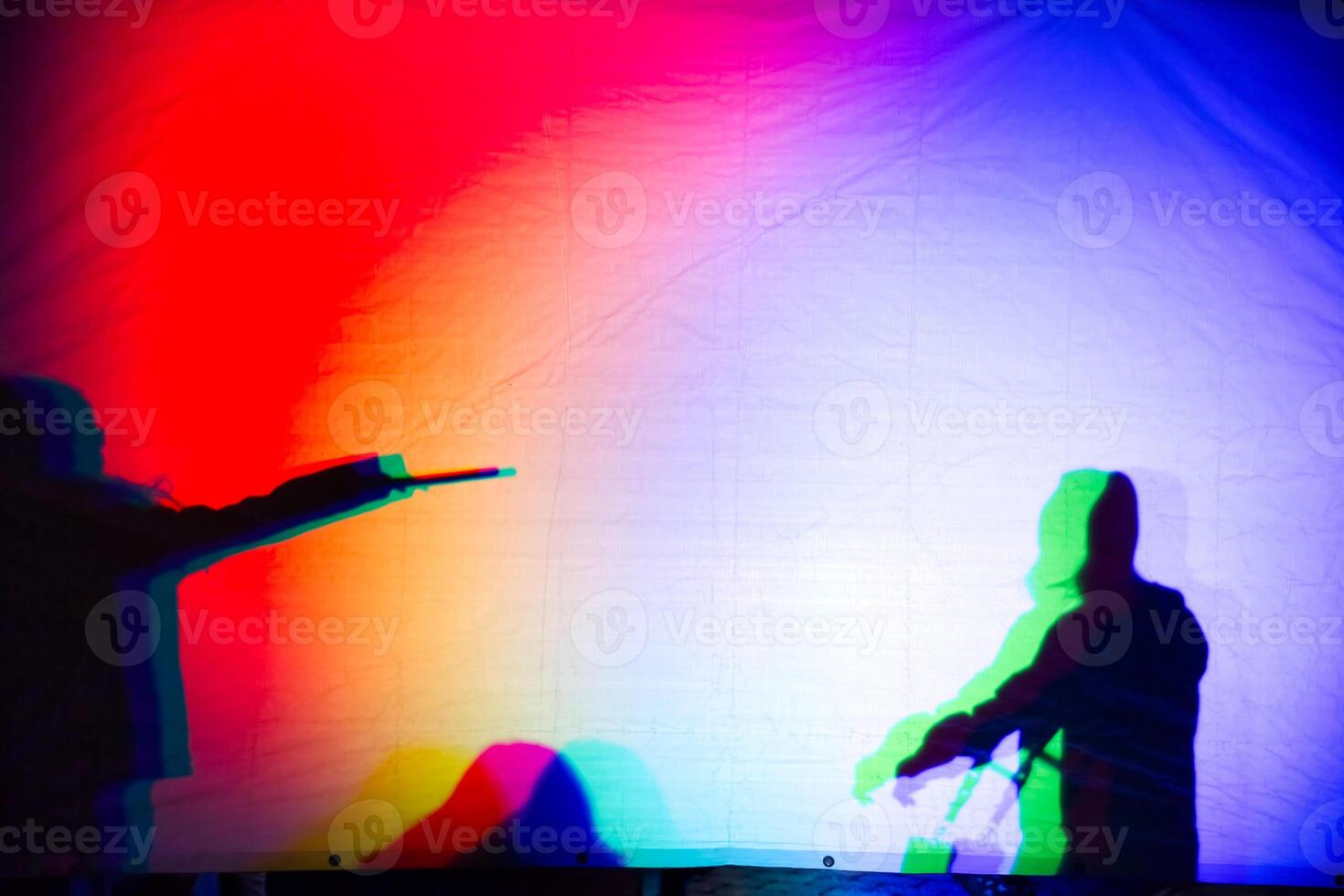 Colorful Shadows on White Backdrop photo
