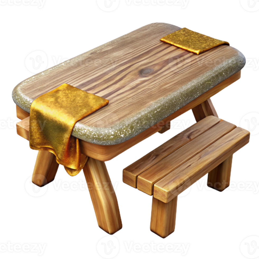stunning artistic Rustic Wooden Table Cutout for Farmhouse Style detailed png