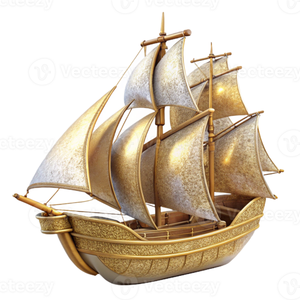 elegant rustic Sailing Ship at Full Sail Isolated Cutout for Nautical Prints high resolution png