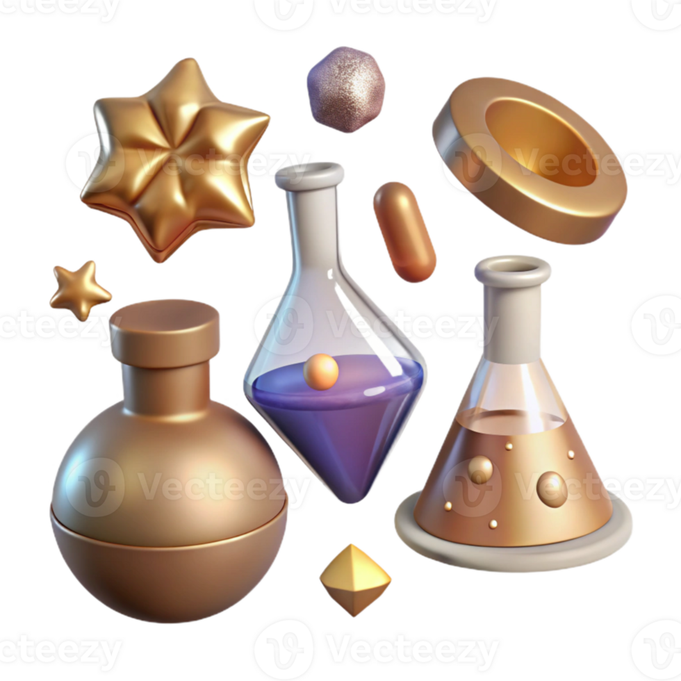 elegant vintage Science Clipart Set Cutout for Educational Graphics detailed png