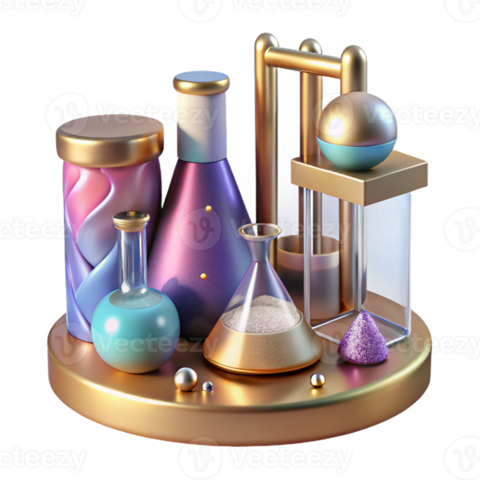 magnificent minimalist Science Experiment Setup Isolated for Educational Use high resolution png