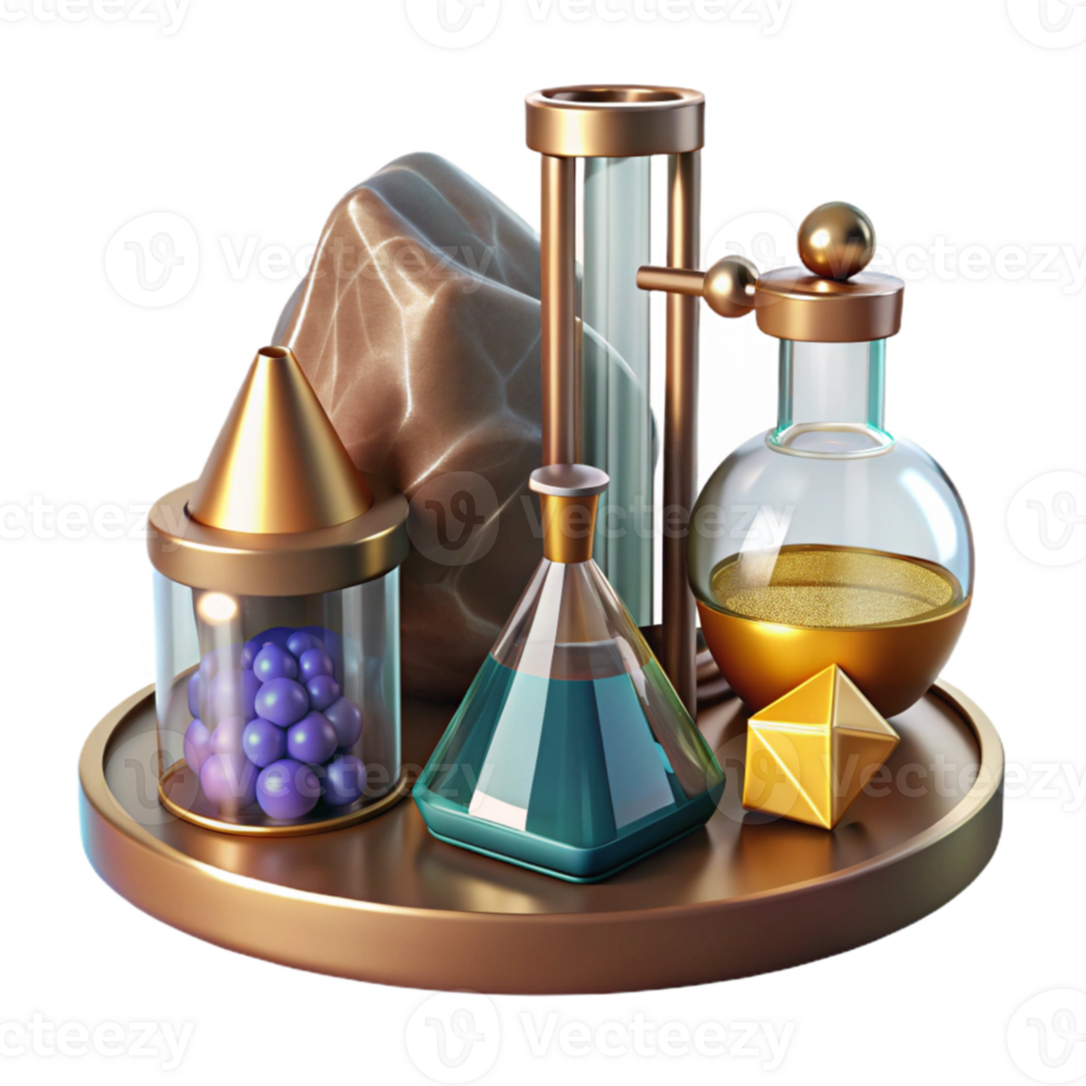 wonderful minimalist Science Experiment Setup Isolated for Educational Use professional png