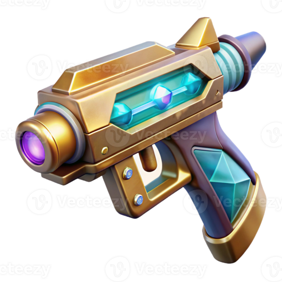 beautiful vintage Sci Fi Weapon Icon Isolated for Game Assets png