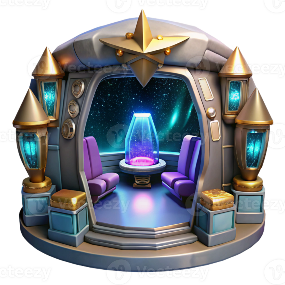 beautiful contemporary Sci Fi Spaceship Interior Isolated for Game Environments authentic png