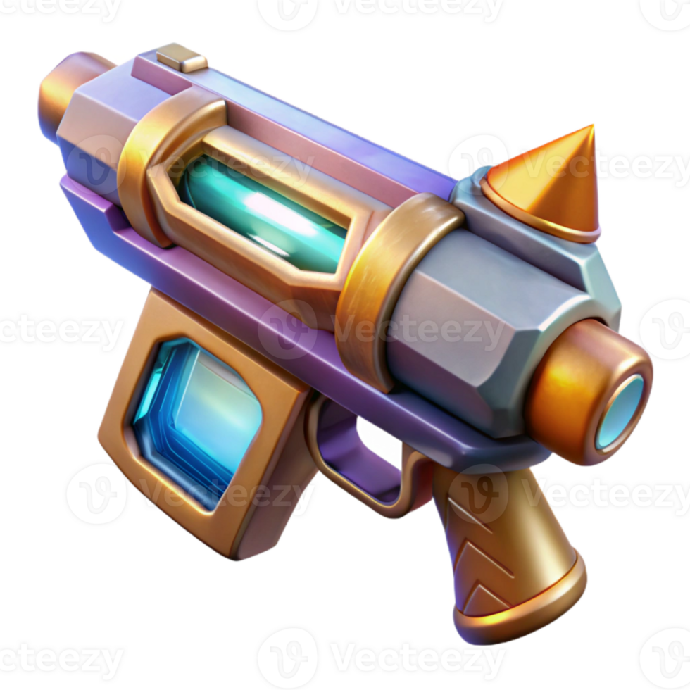 dramatic traditional Sci Fi Weapon Icon Isolated for Game Assets png