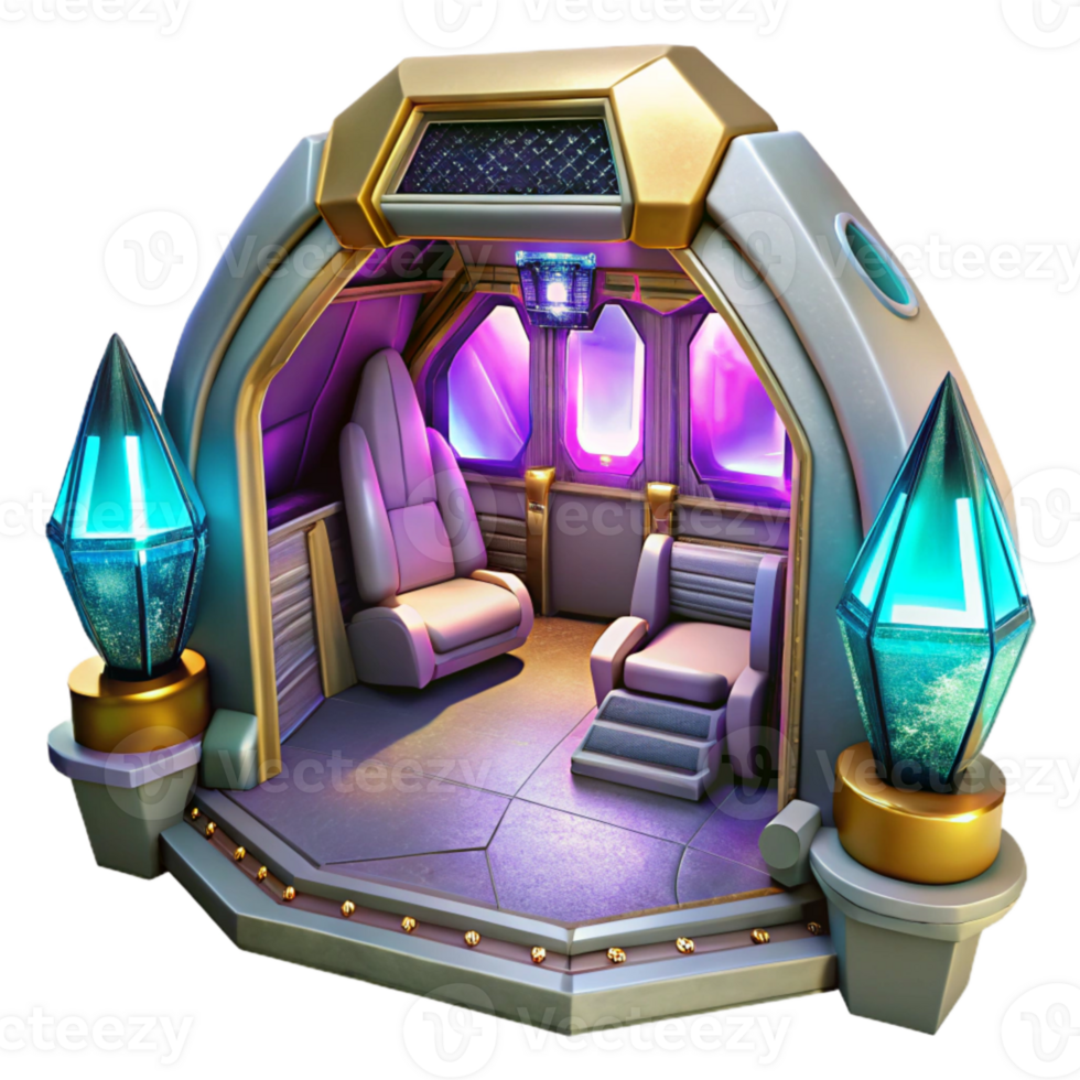 vibrant artistic Sci Fi Spaceship Interior Isolated for Game Environments exclusive png