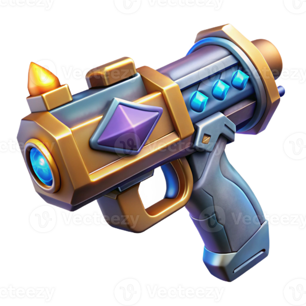 impressive contemporary Sci Fi Weapon Icon Isolated for Game Assets high quality png