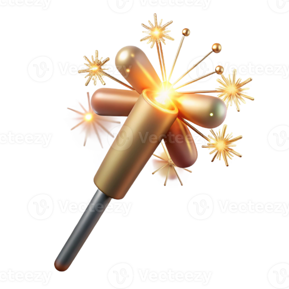 beautiful creative Sparklers Handheld Fireworks Celebration Isolated for New Years premium png