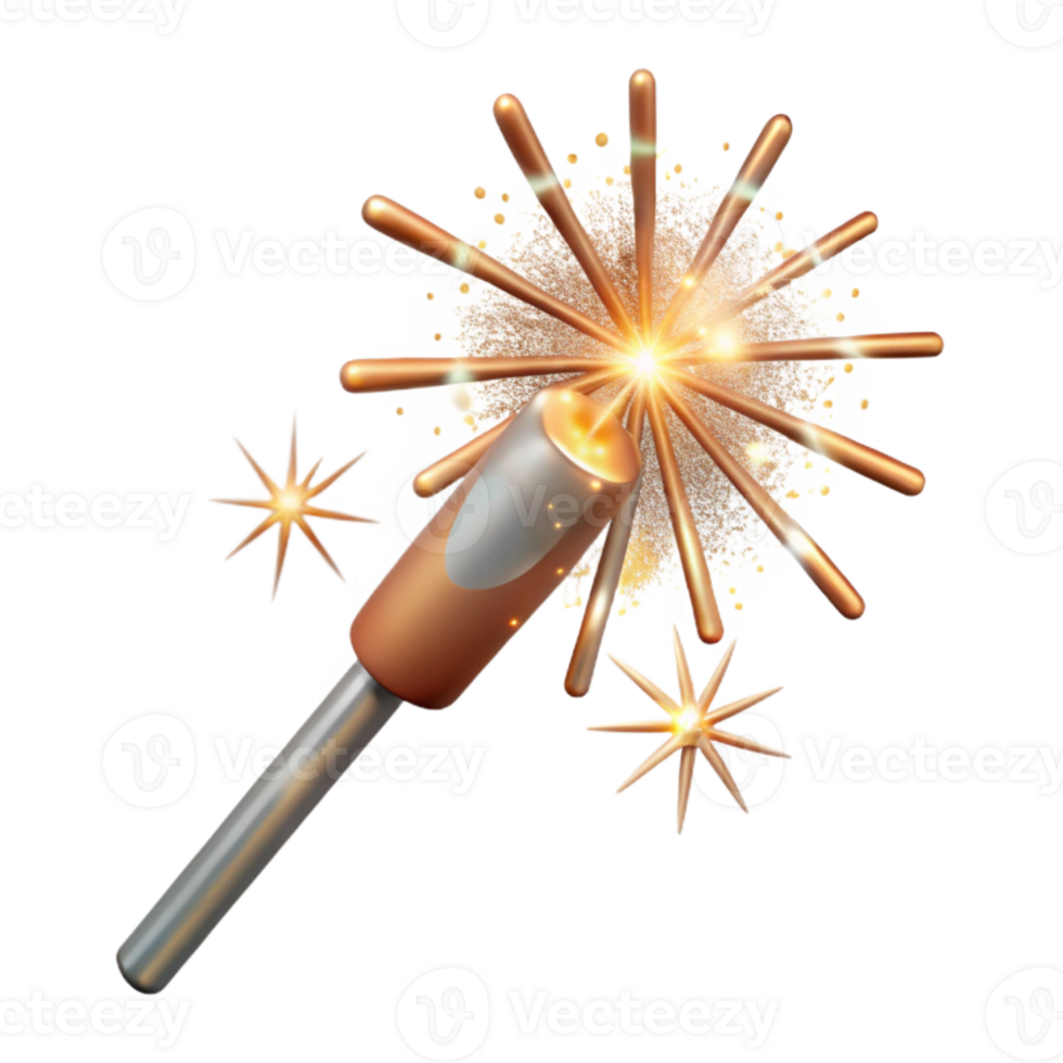 serene traditional Sparklers Handheld Fireworks Celebration Isolated for New Years exclusive png