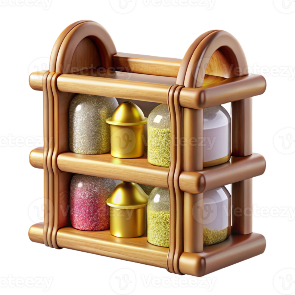 stunning classic Spice Rack Wooden Organizer Cutout for Kitchen Storage professional png
