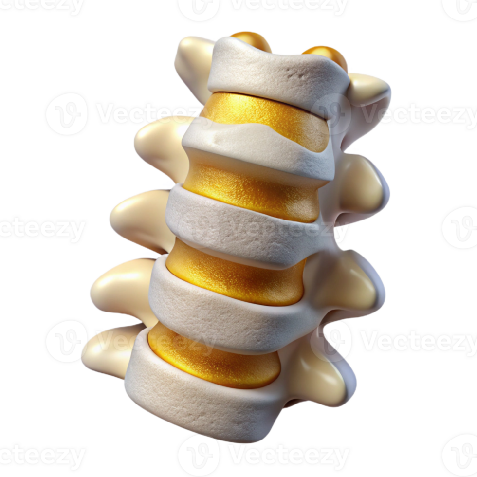beautiful rustic Spine Vertebrae Anatomy Isolated for Medical Diagrams premium png