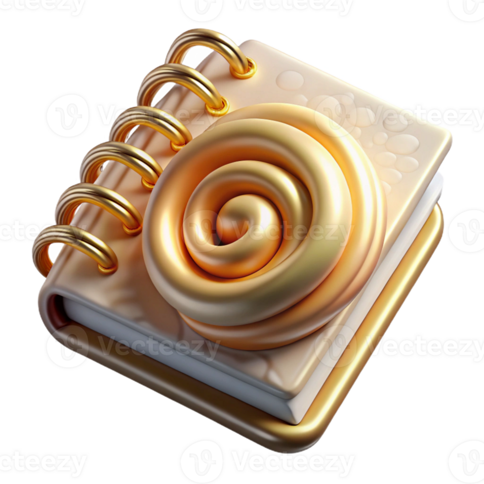 elegant artistic Spiral Cookbook Recipe Template Isolated for Culinary Websites authentic png