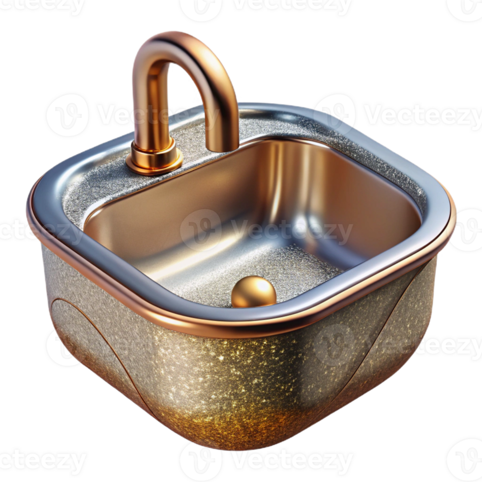 vibrant classic Stainless Steel Sink Isolated for Bathroom Projects high quality png