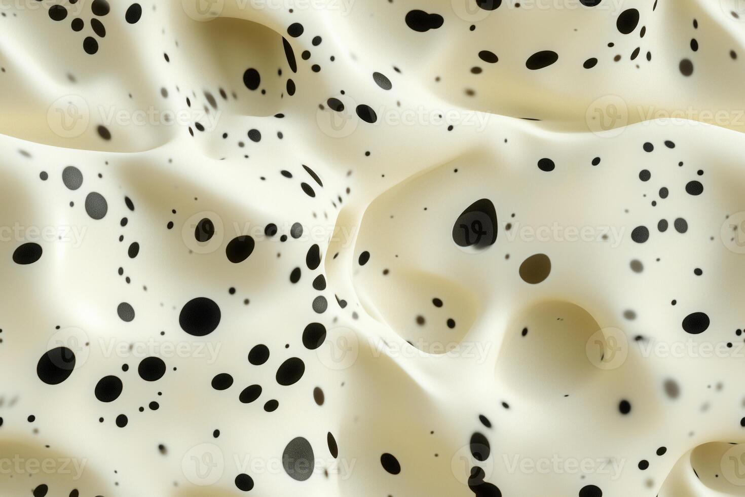 A white and black polka dot pattern on a cream background photo