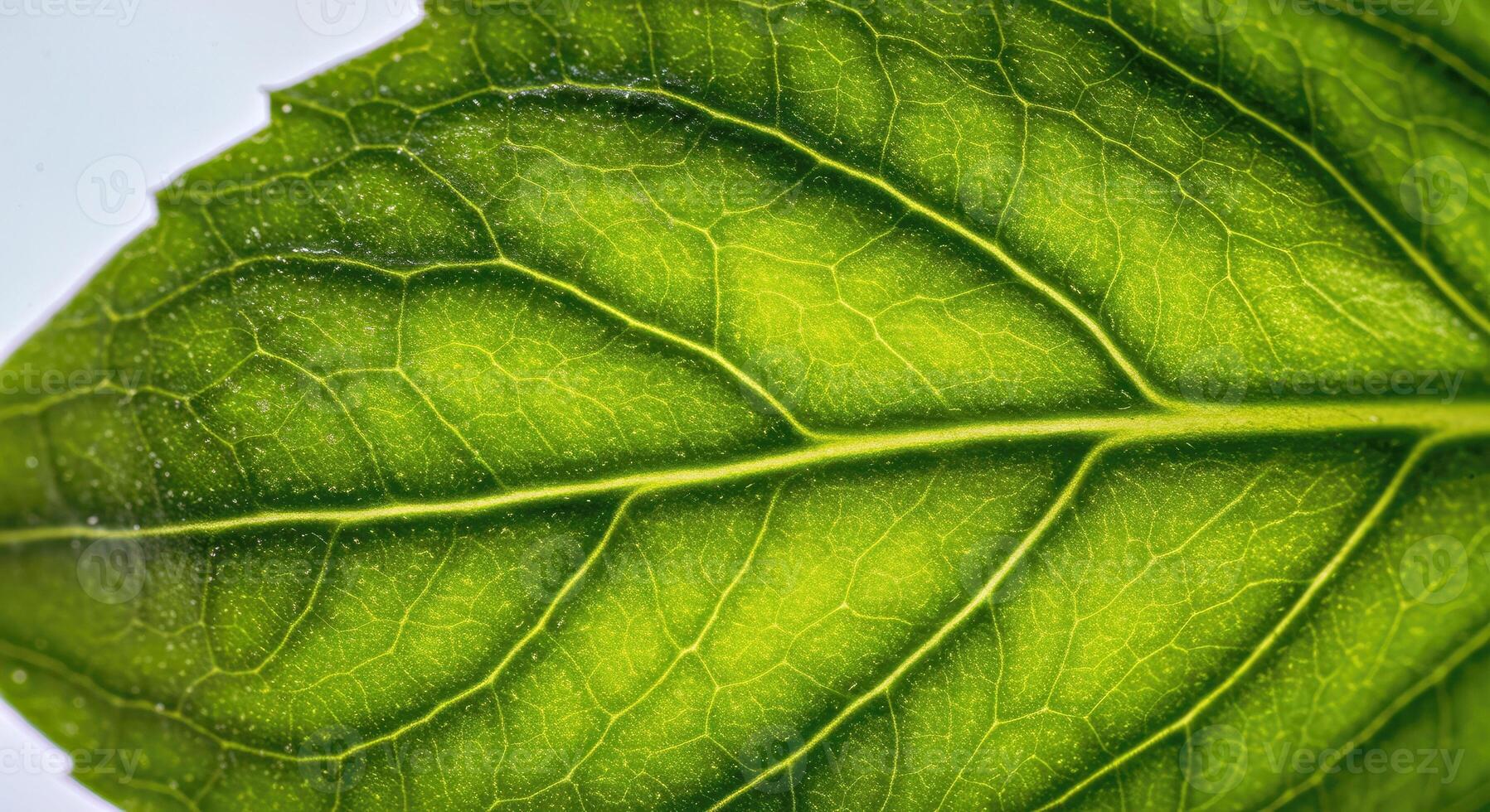 A Basil Leaf Revealing Intricate Vein Patterns and Natural Texture photo