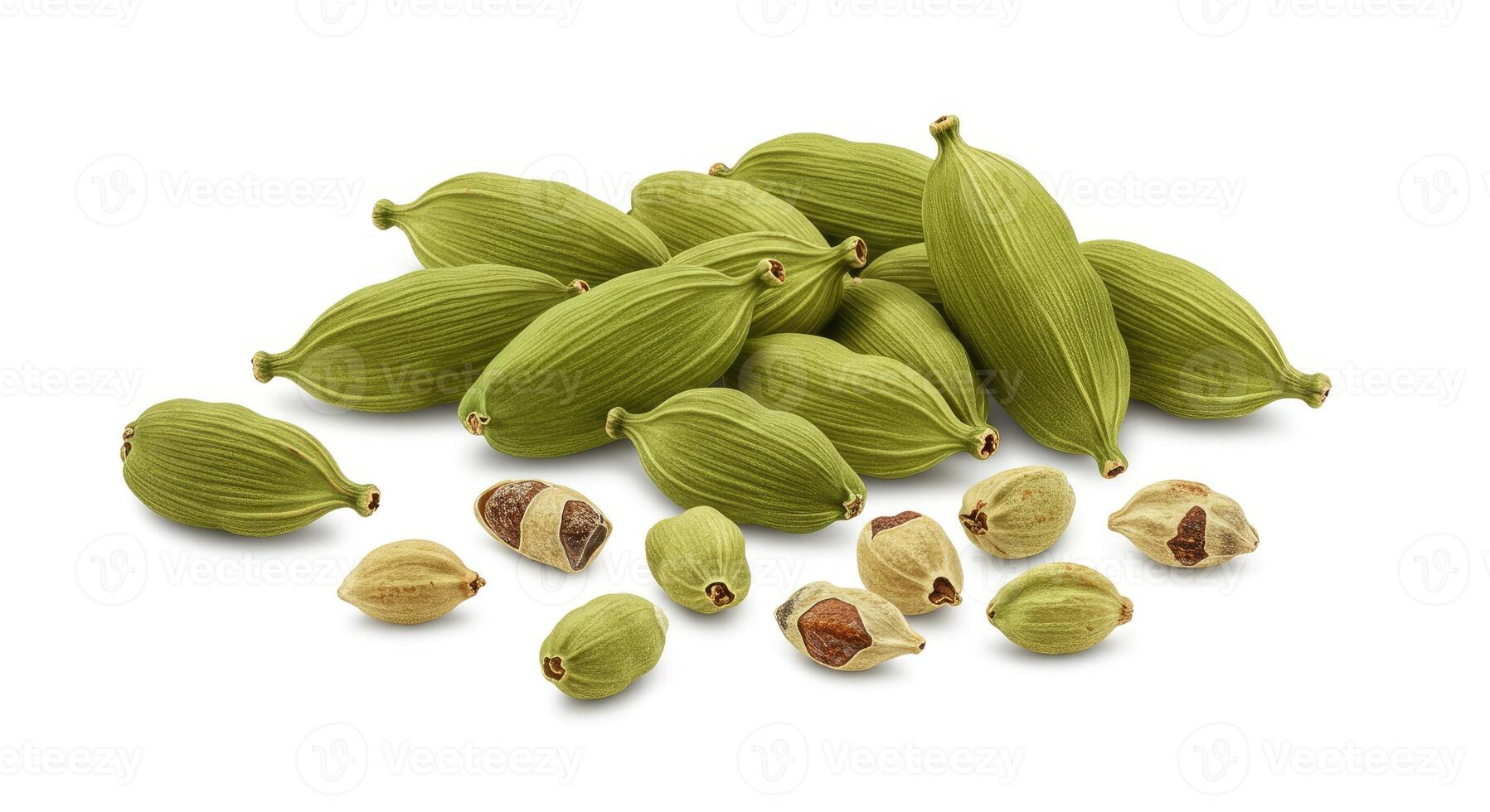 Green Cardamom Pods and Seeds photo